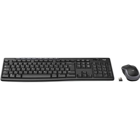 LOGITECH Keyboard and Mouse, 6-1/5"Wx20-1/10"Lx1-4/5"H, Black LOG920004536